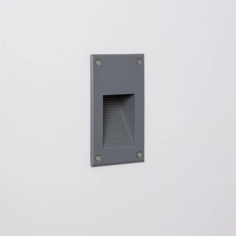 Spot de balisage 3w LED vertical d'escalier mur encastrable rectangle gris