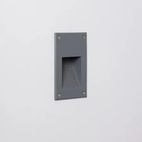 Spot de balisage 3w LED vertical d'escalier mur encastrable rectangle gris