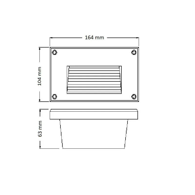 Spot de balisage à 3w LED d'escalier mur encastrable rectangle gri...