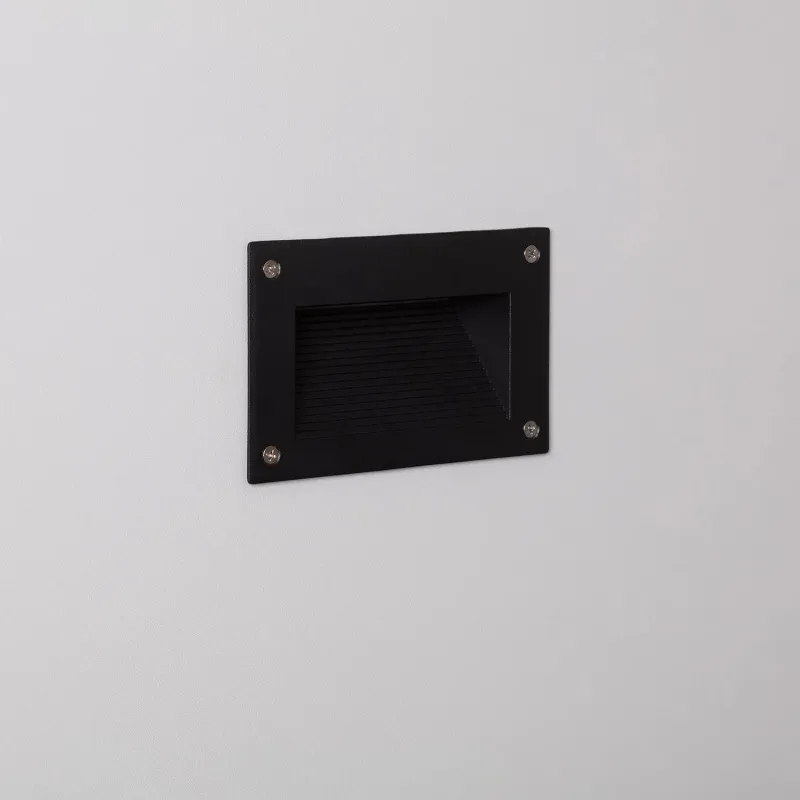 Spot de balisage à 3w LED d'escalier mur encastrable rectangle gri...