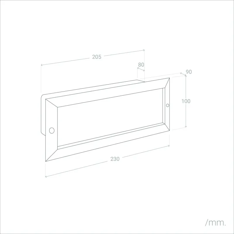 applique exterieur rectangle grille noir interieur-culot e27-ip54-220v-balisage