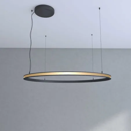 suspension-noire-ronde-profile-77w-led-120cm-double-lumiere