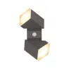 APPLIQUE MURAL LED 13 W ORIENTABLE 4000K GRIS ANTHRACITE IP54 DETECTEUR