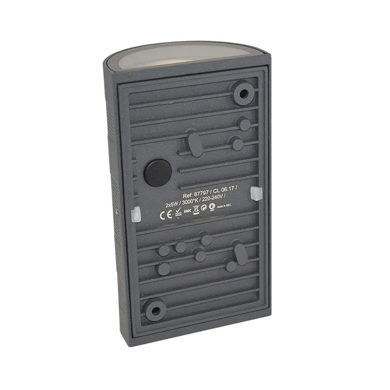 APPLIQUE MURALE LED 2X5 W CYLINDRIQUE 4000K GRIS ANTHRACITE IP54