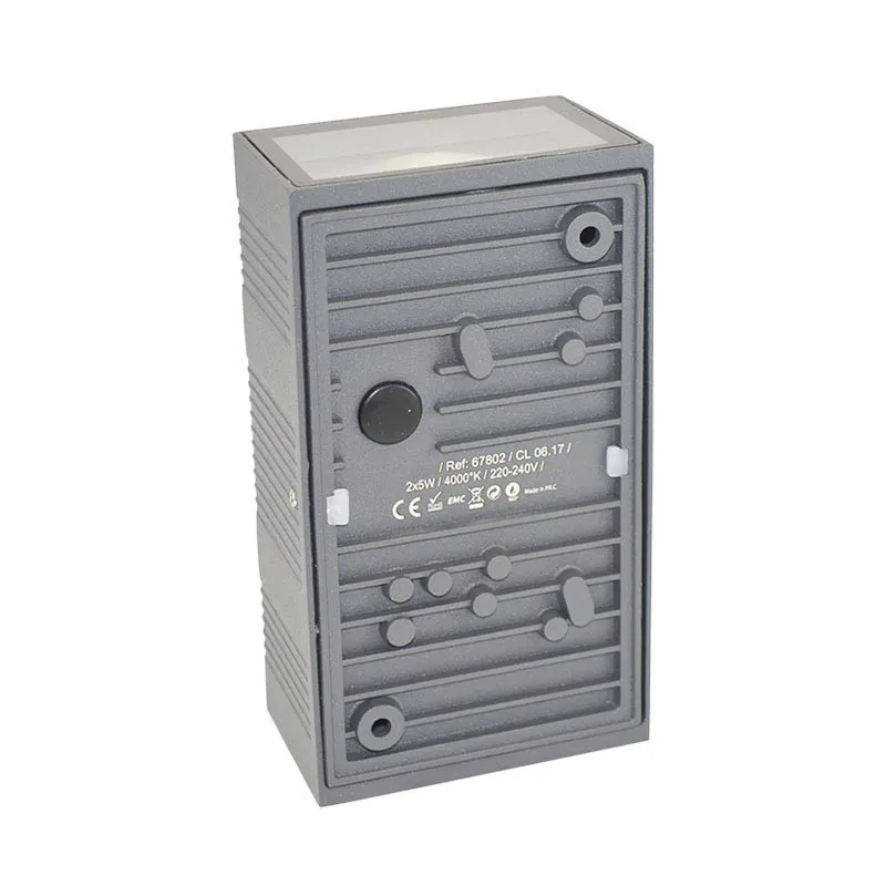APPLIQUE MURALE LED 2X5 W RECTANGULAIRE 4000K GRIS ANTHRACITE IP54