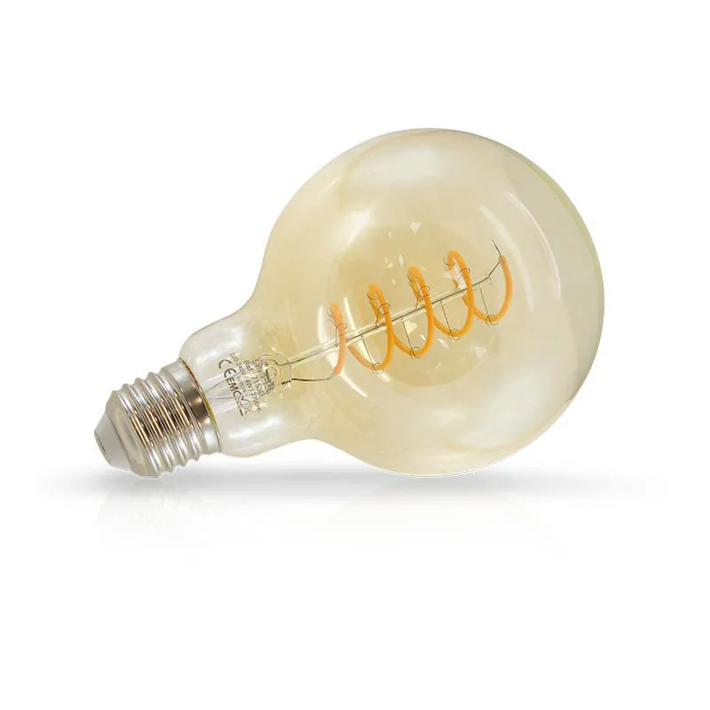 LED FIL COB GLOBE G95 E27 4 W 2700 K GOLDEN BOITE SPIRALE