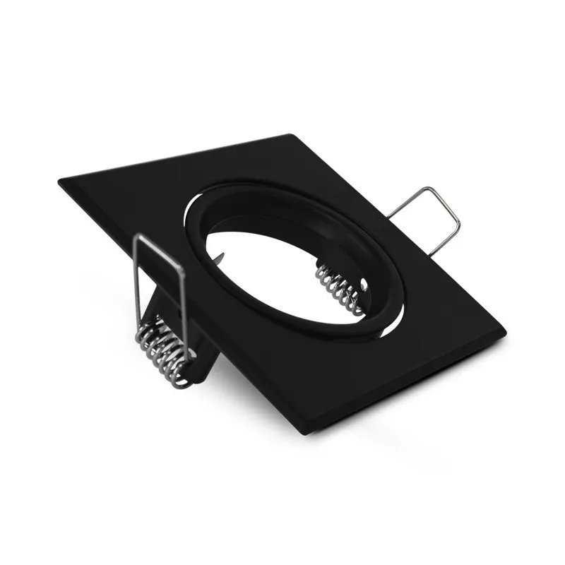 SUPPORT DE SPOT CARRE NOIR ORIENTABLE 84x84 mm