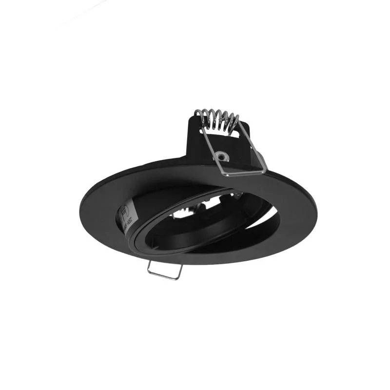 SUPPORT DE SPOT ROND NOIR 1/4 TOUR ORIENTABLE 95 mm
