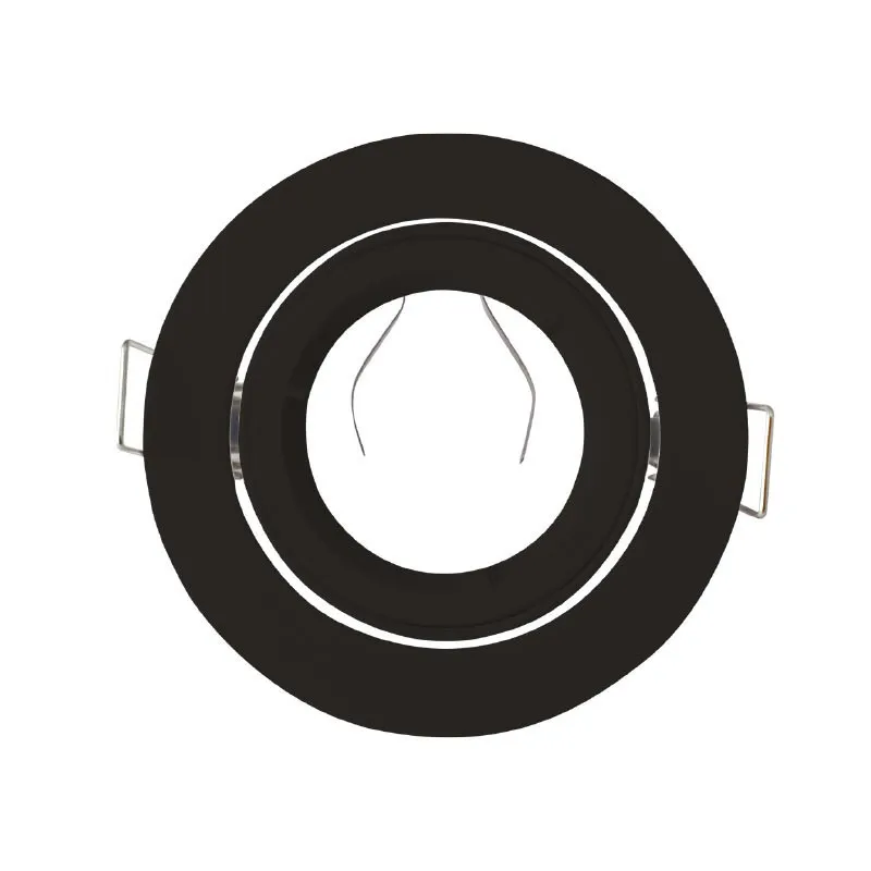 SUPPORT DE SPOT ROND NOIR 1/4 TOUR ORIENTABLE 95 mm