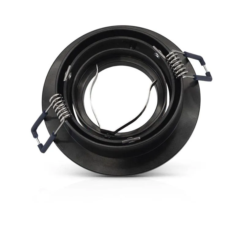 SUPPORT DE SPOT ROND ALUMINIUM ORIENTABLE 92 mm NOIR