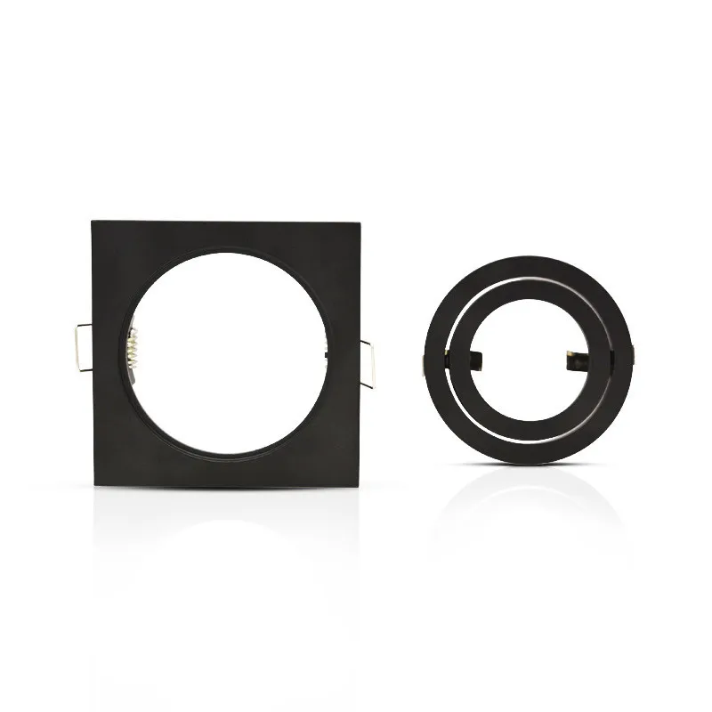 SUPPORT DE SPOT CARRE ALUMINIUM 88x88 mm  NOIR