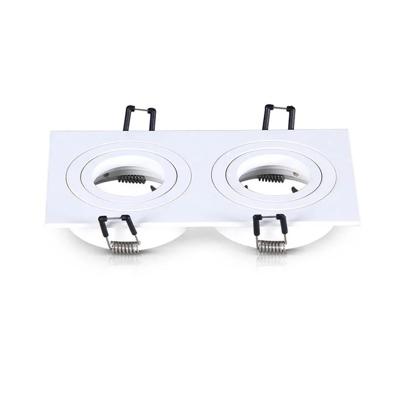 SUPPORT DE SPOT ROND DOUBLE BLANC ORIENTABLE 175x93 mm