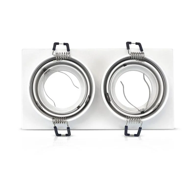 SUPPORT DE SPOT ROND DOUBLE BLANC ORIENTABLE 175x93 mm