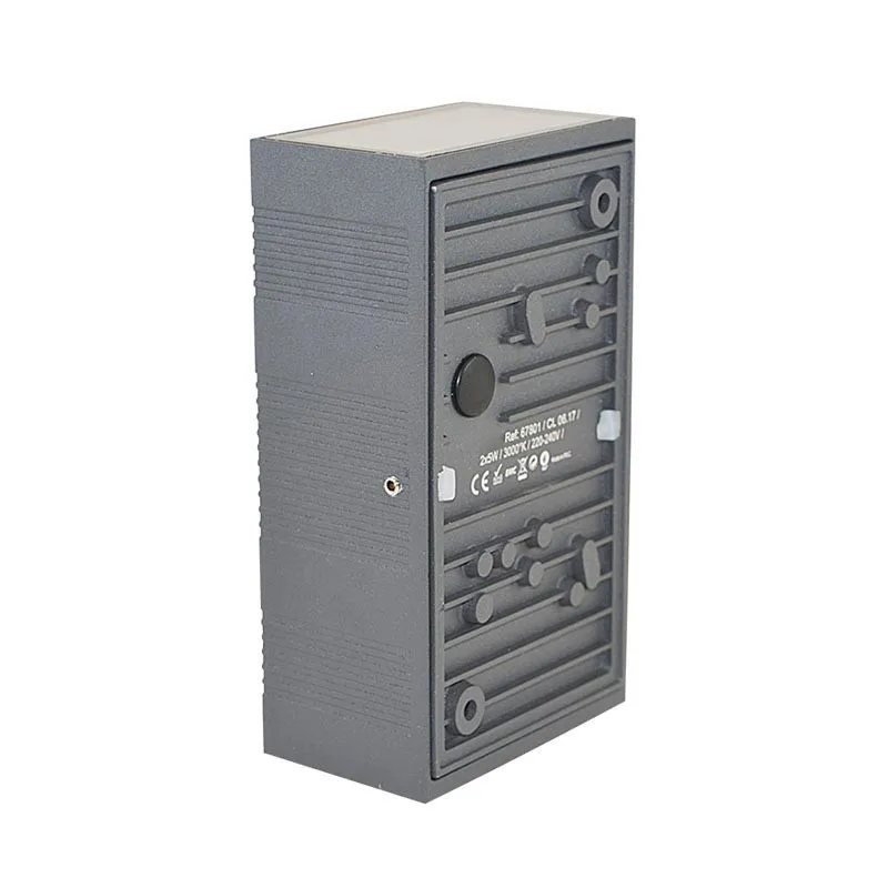 APPLIQUE MURALE LED 2X5 W RECTANGULAIRE 3000K GRIS ANTHRACITE IP54
