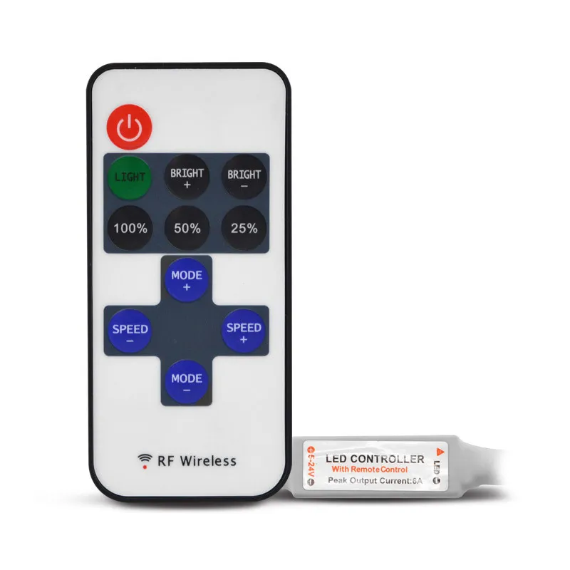 MINI CONTROLEUR BANDEAU LED MONOCHROME 12/24V DIM AVEC TELECOMMANDE RF