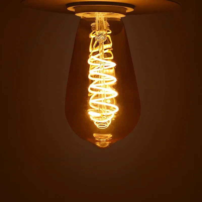 LED FIL COB ST64 E27 4 W 2700 K GOLDEN BOITE SPIRALE