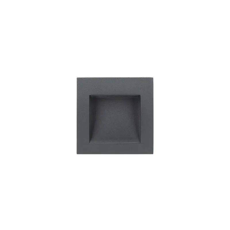 Spot de balisage à 3w LED d'escalier mur encastrable rectangle gri...