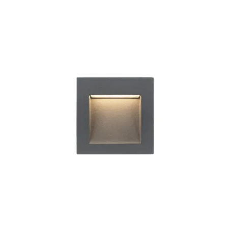 Spot de balisage à 3w LED d'escalier mur encastrable rectangle gri...
