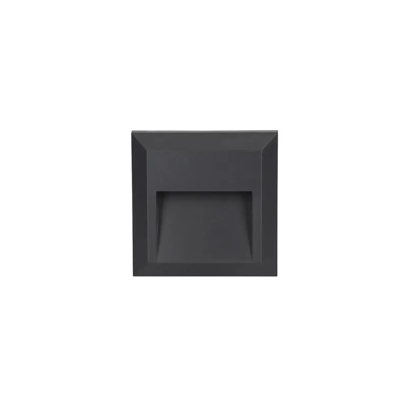 Spot de balisage à 3w LED d'escalier mur encastrable rectangle gri...