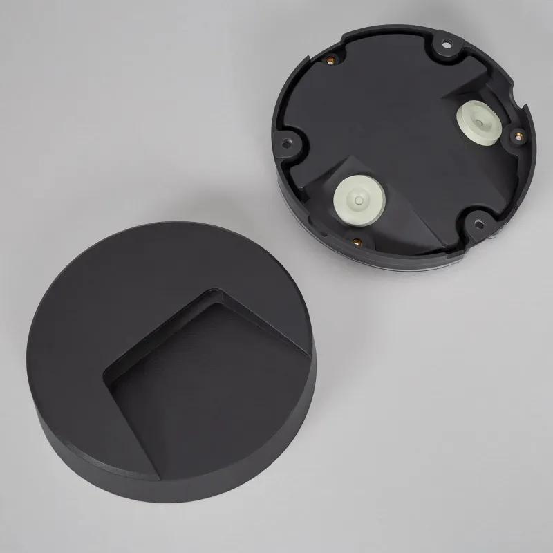 Spot de balisage à 3w LED d'escalier mur encastrable rectangle gri...