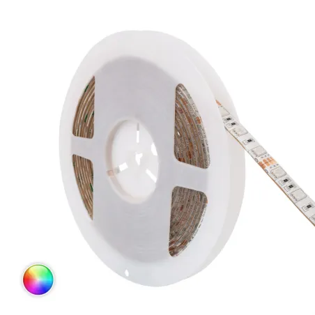 Ruban strip led 12v-5m-ip20-rgb multi couleurs