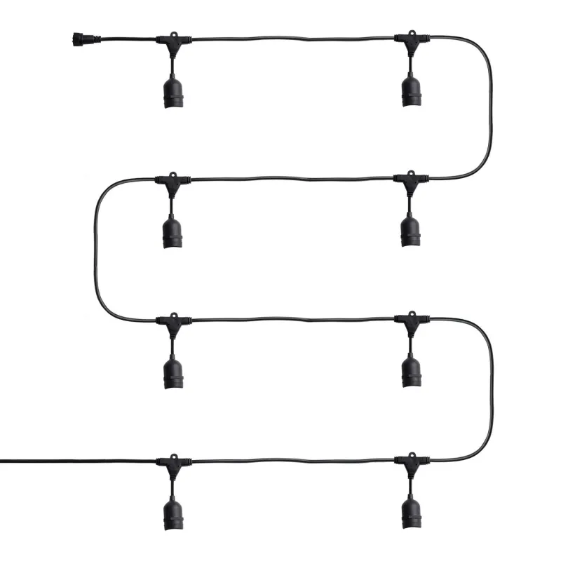 guirlande noire guinguette fetes forraine 5m-8 douilles e27-ip65