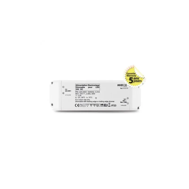 ALIM LED 24V DC DIM COUPURE PHASE 50W IP20