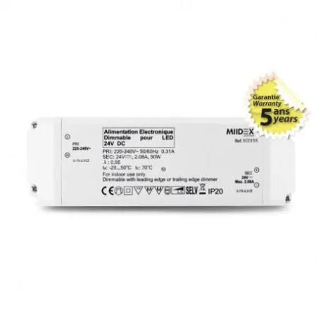 ALIM LED 24V DC DIM COUPURE PHASE 50W IP20