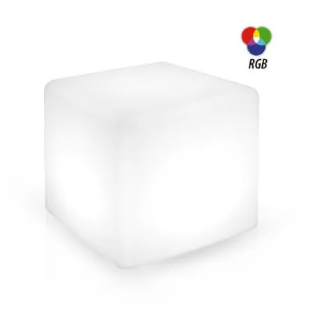 CUBE LUMINEUX RGB rechargeable + TELECOMMANDE 40*40*40