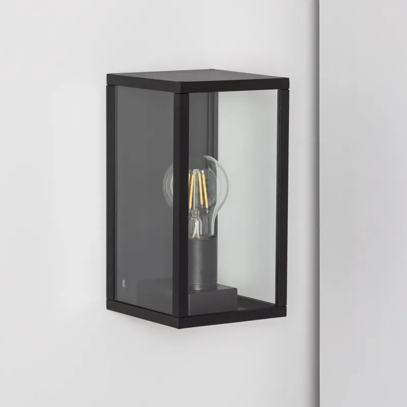 applique murale blanche culot e27-ip44_220v-lanterne cage moderne