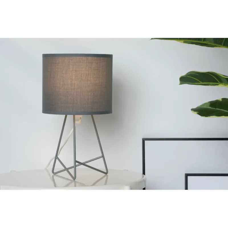 Lampe à poser Shiny Star max20W E14 Gris 230V alu/tissu