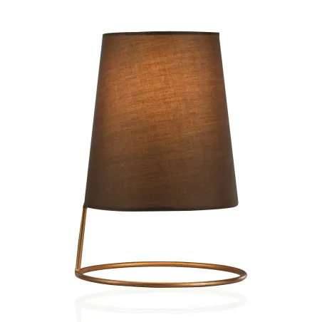 Lampe à poser Shiny Circle max20W E14 Copper/Taupe 230V alu/tissu