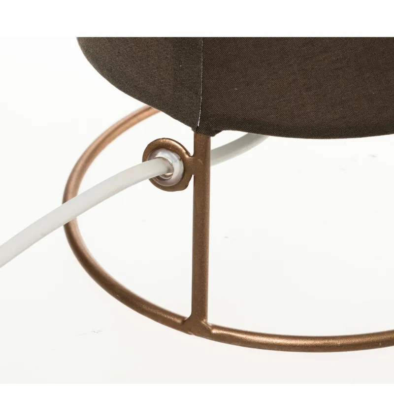 Lampe à poser Shiny Circle max20W E14 Copper/Taupe 230V alu/tissu