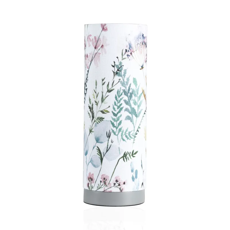 Lampe à poser Flowery Romance max20W E14 Beige/Gris 230V tissu/métal