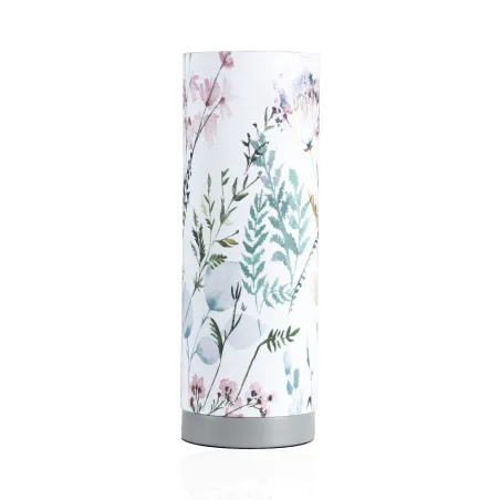 Lampe à poser Flowery Romance max20W E14 Beige/Gris 230V tissu/métal
