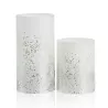 Glowing Glitter Candle 2 bougies cire Pile Blanc/Paillettes cire Argent
