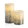 Glowing Glitter Candle 2 bougies cire Pile Blanc/Paillettes cire Argent