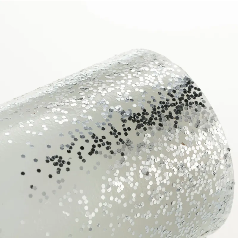 Glowing Glitter Candle 2 bougies cire Pile Blanc/Paillettes cire Argent