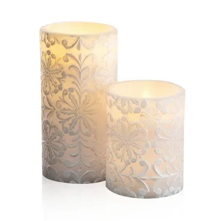 Kit 2 bougies cire Little Lilac Candle Pile mauve Ornament Cire