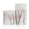 Kit 2 bougies cire Shiny Blossom Candle Pile Blanc/fleurs cire
