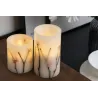 Kit 2 bougies cire Shiny Blossom Candle Pile Blanc/fleurs cire