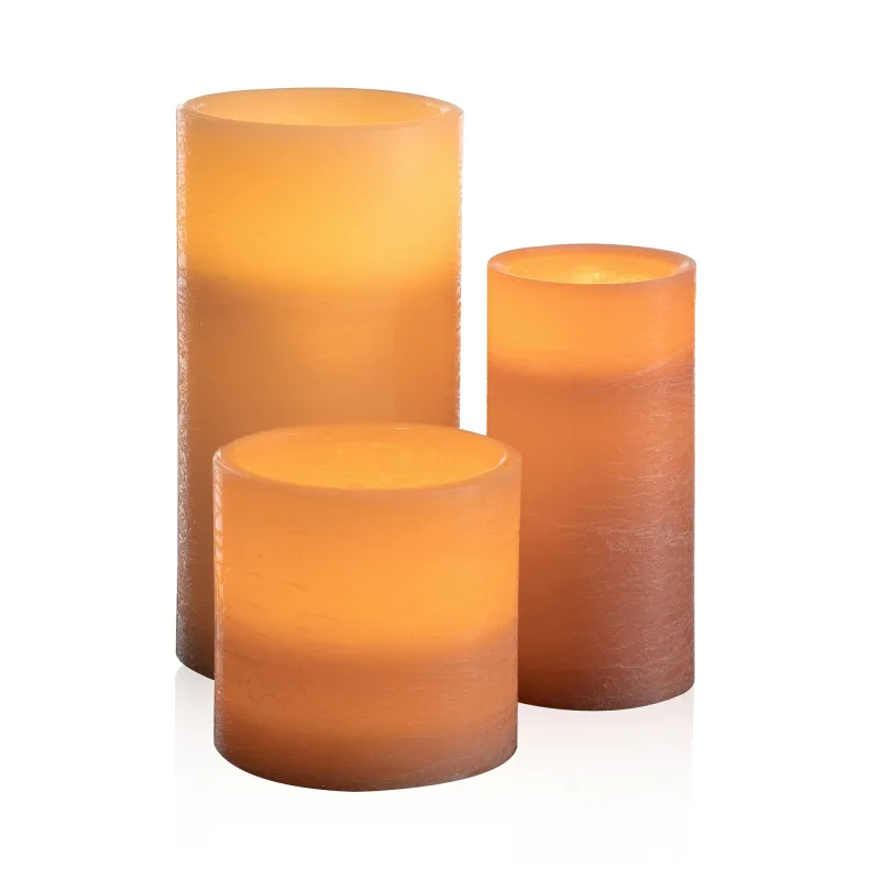 Shine like a candle kit 3 bougies cire Pile abricot cire