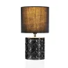 Lampe à poser Crystal Glow max20W E14 Noir/Gris 230V tissu/verre