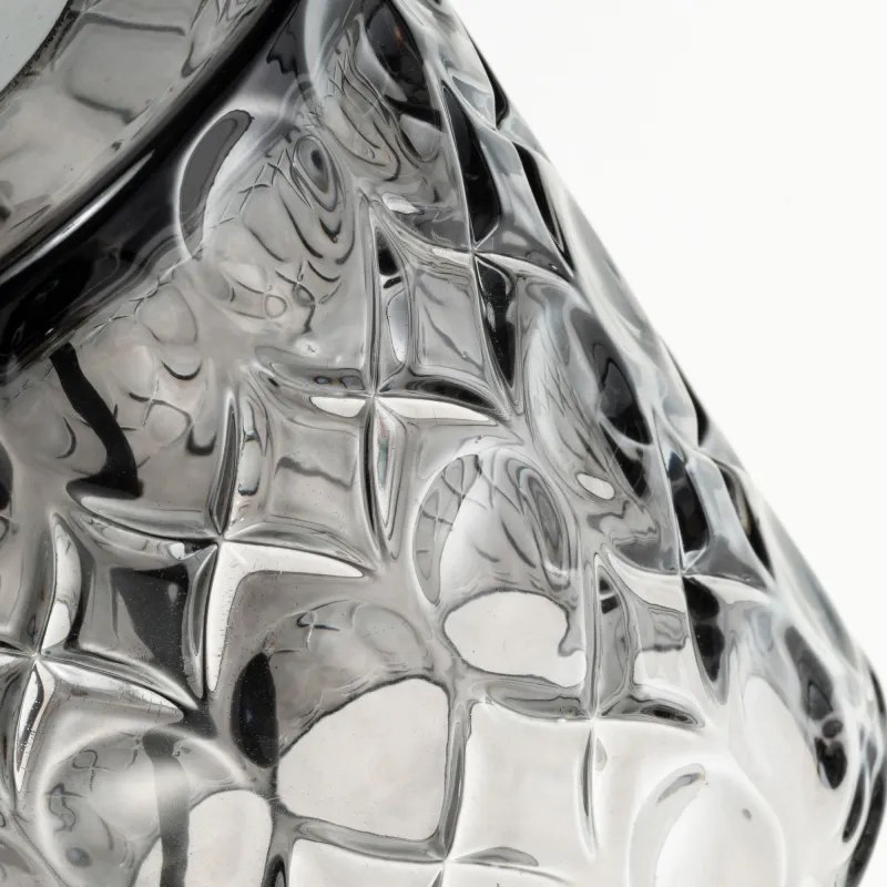 Lampe à poser Crystal Glow max20W E14 Noir/Gris 230V tissu/verre