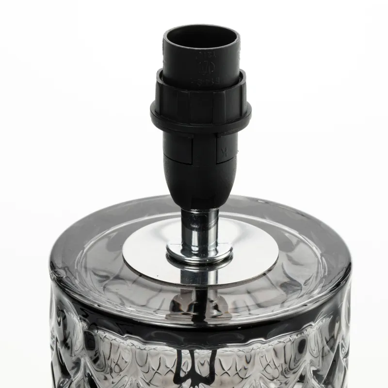 Lampe à poser Crystal Glow max20W E14 Noir/Gris 230V tissu/verre