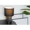 Lampe à poser Crystal Glow max20W E14 Noir/Gris 230V tissu/verre