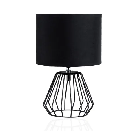 Lampe à poser Shiny Diamond max20W E27 Noir/Noir 230V tissu/alu