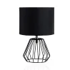 Lampe à poser Shiny Diamond max20W E27 Noir/Noir 230V tissu/alu