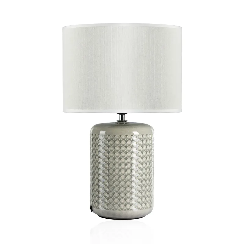 Lampe à poser Go for Glow max20W E27 Beige/Gris/Vert 230V tissu/céramique