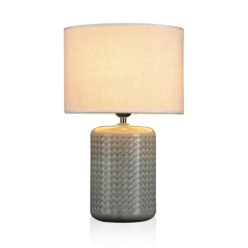 Lampe à poser Go for Glow max20W E27 Beige/Gris/Vert 230V tissu/céramique